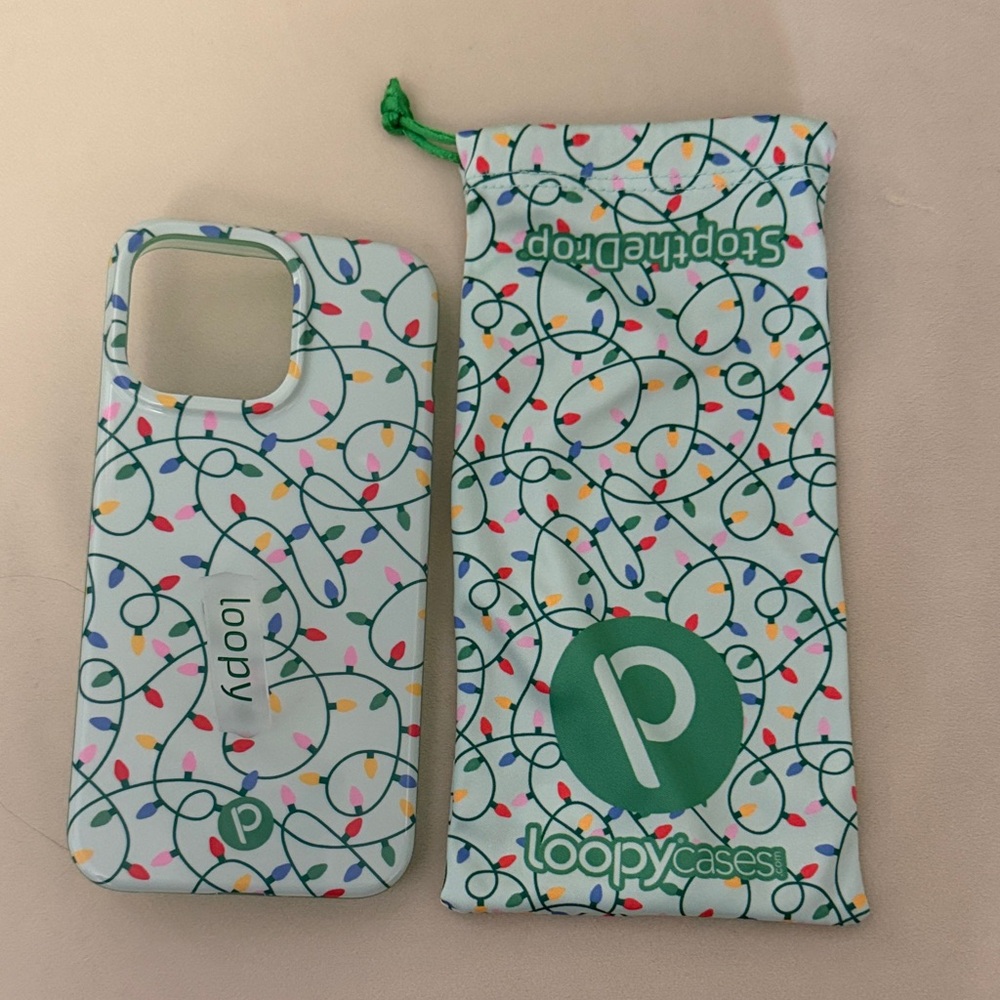 Loopy Case Holiday Lights Phone Case - White and Multicolor IPhone 15 pro max